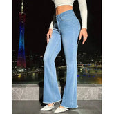 Women’s High Waist Straight-Leg Denim Trousers for Timeless Style - Himpall